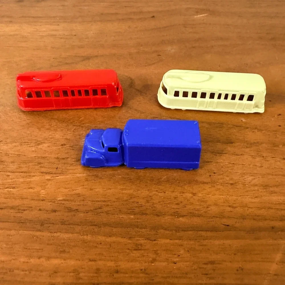 Vintage‎ Plastic Toy Trains Trolley Boats Cars Firetrucks Trucks Lot of 21